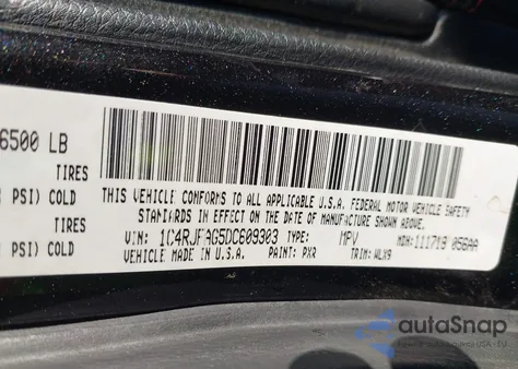 2013 Jeep Grand Cherokee Laredo из США, поврежденный, VIN 1C4RJFAG5DC609303